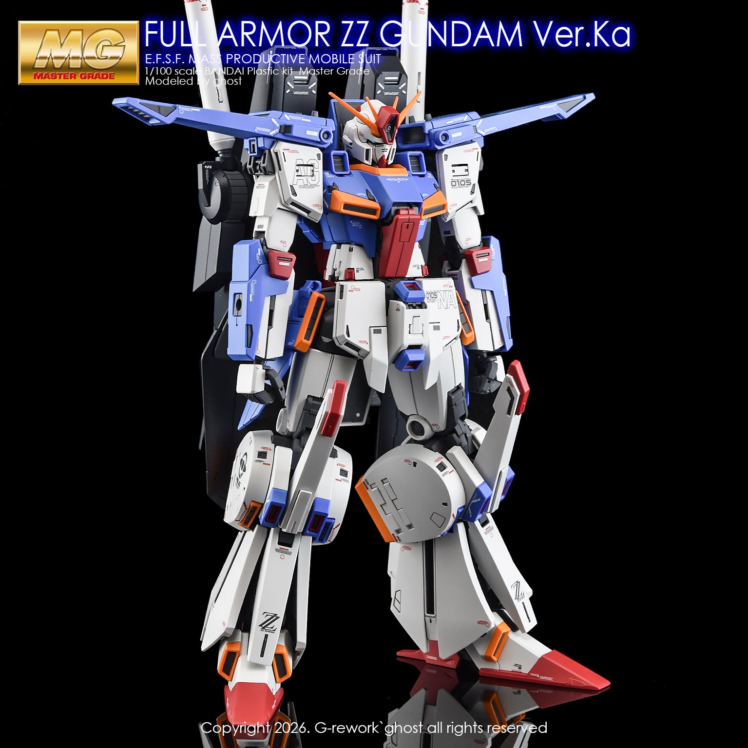 G-REWORK新作デカール MG フルアーマーZZガンダム ver.ka. G-Rework Decal - MG FA-010S Full Armor ZZ Gundam Ver.Ka Use