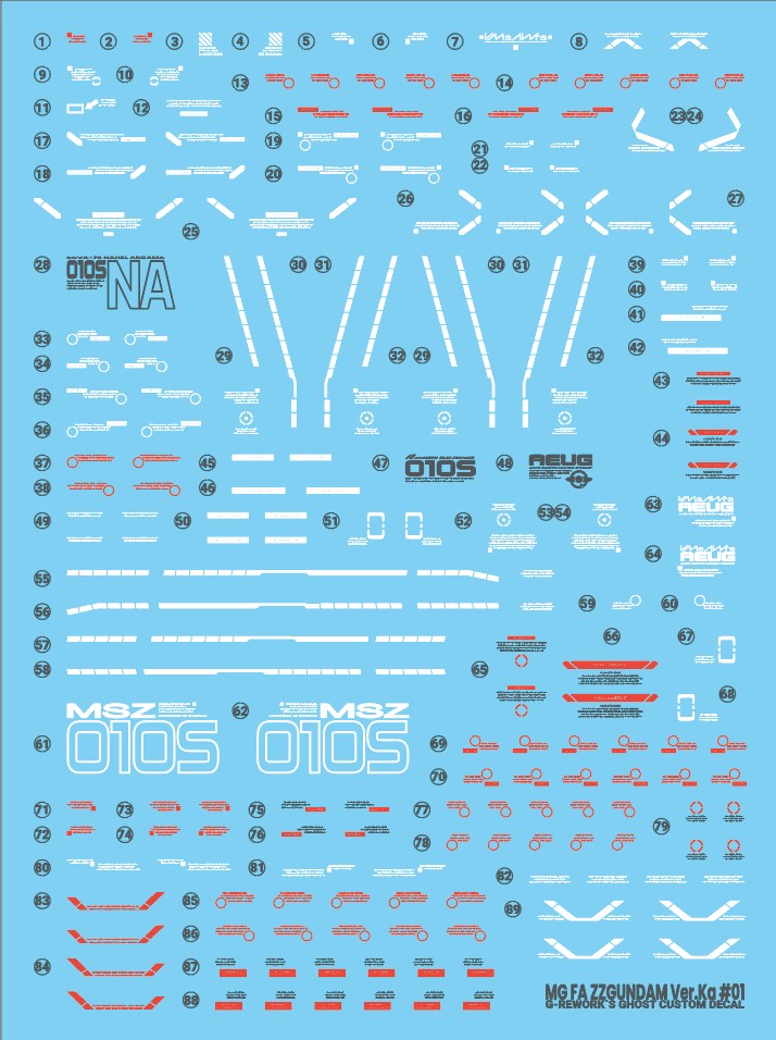 G-Rework Decal - MG FA-010S Full Armor ZZ Gundam Ver.Ka Use