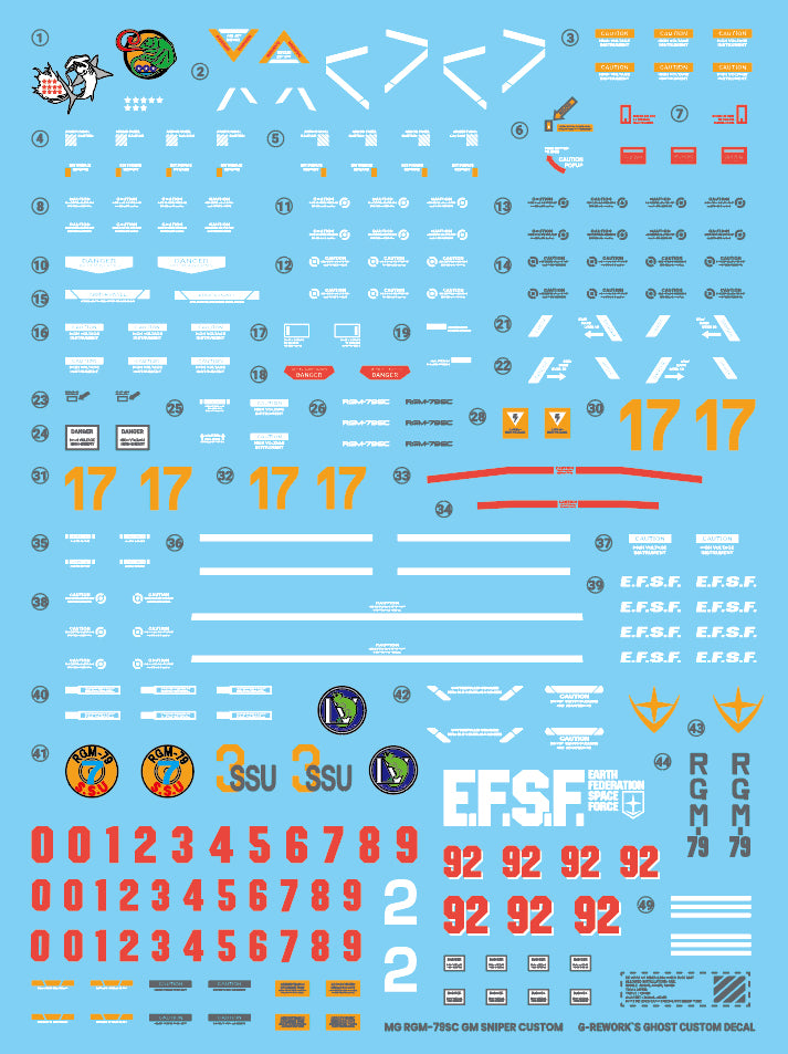 G-Rework Decal - MG RGM-79SC GM Sniper Custom Use