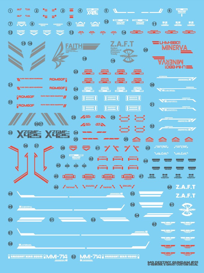 G-Rework Decal - MG ZGMF-X42S Destiny Gundam Use