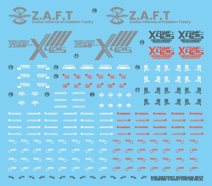 G-Rework Decal - MG ZGMF-X42S Destiny Gundam Use