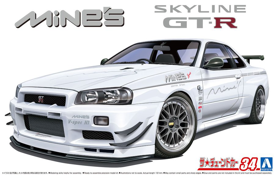 1/24 Nissan Mine's R34 Skyline GT-R '02 (Aoshima The Tuned Car Series No.34)