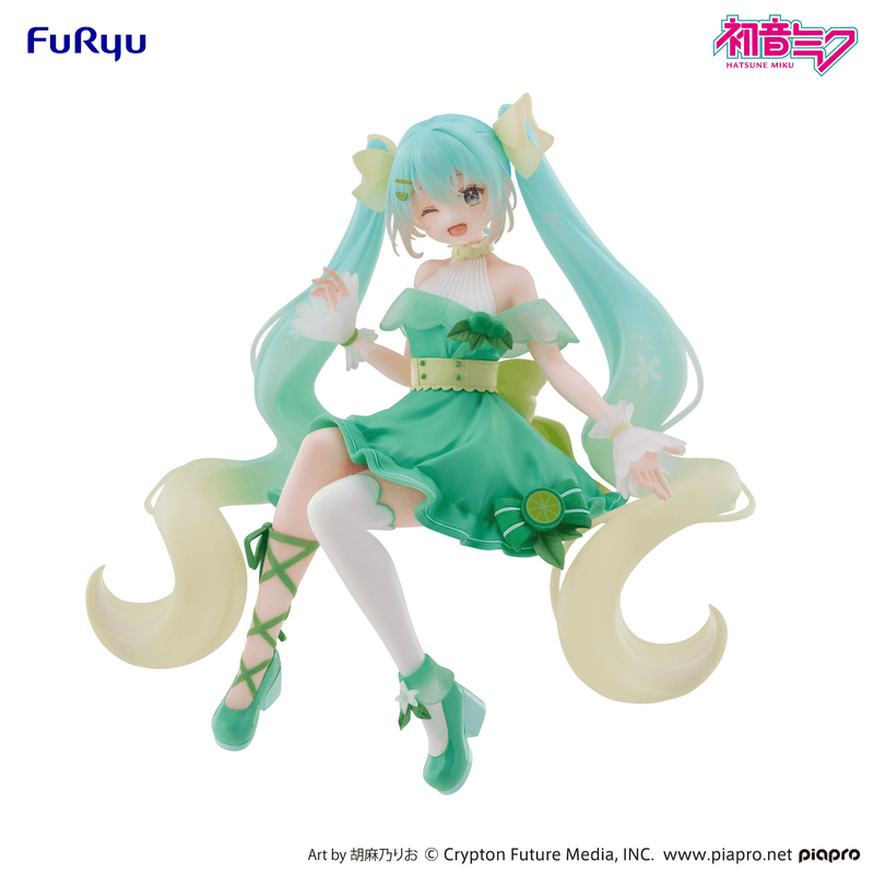 FuRyu Noodle Stopper Figure - Hatsune Miku - Hatsune Miku Lime Ver.
