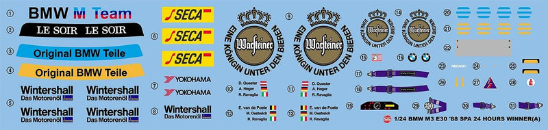 1/24 BMW M3 E30 Group A 1988 Spa 24 Hours Winner (Platz/Nunu PN24017)