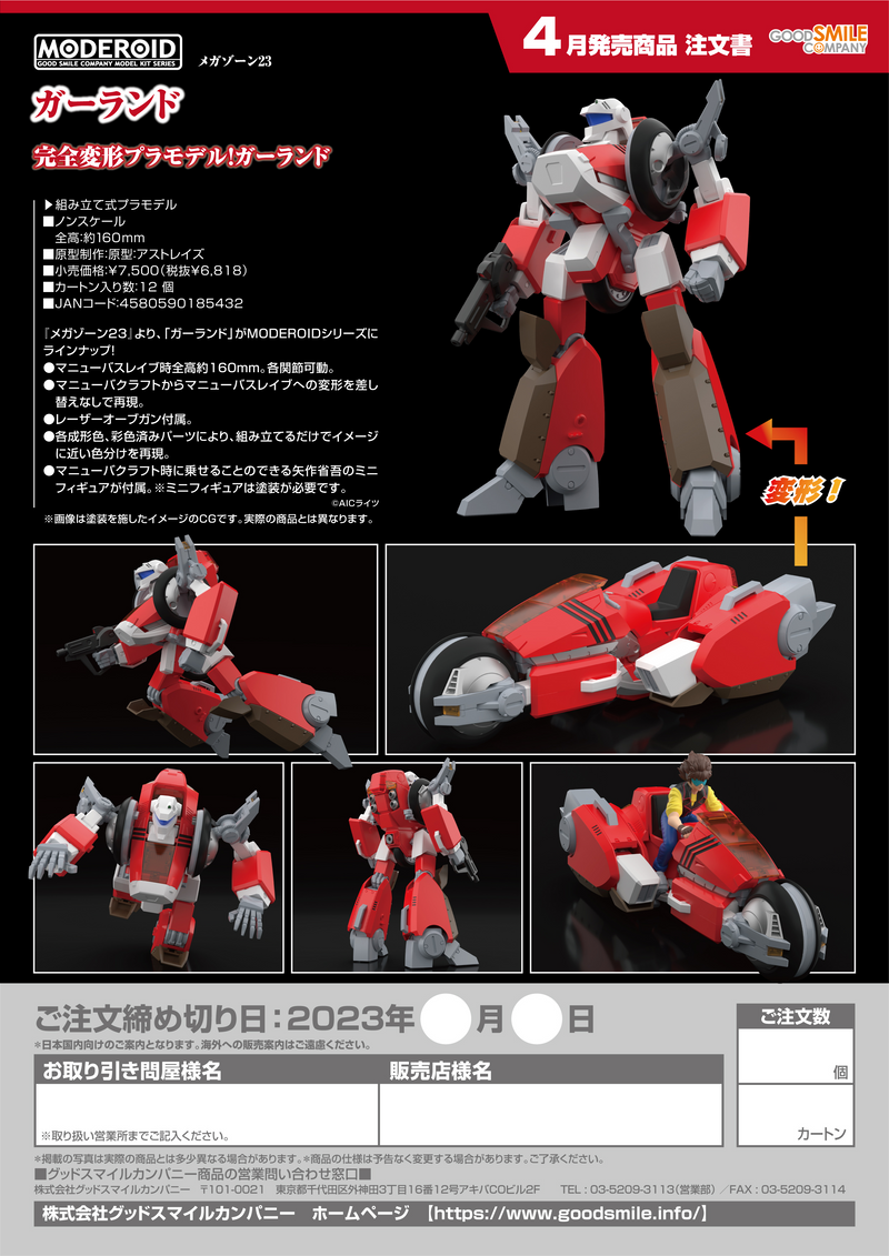 Moderoid Megazone 23 Non-Scale Garland Model Kit
