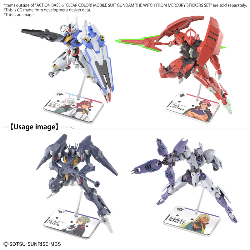 [Pre-order, ETA 2026 Q3 / 2026 Q4] Action Base 6 (Clear Color) Mobile Suit Gundam The Witch from Mercury Stickers Set