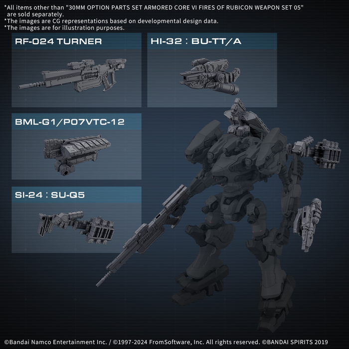 [Pre-order, ETA 2025 Q3] 30MM Option Parts Set Armored Core VI Fires of Rubicon Weapon Set 05