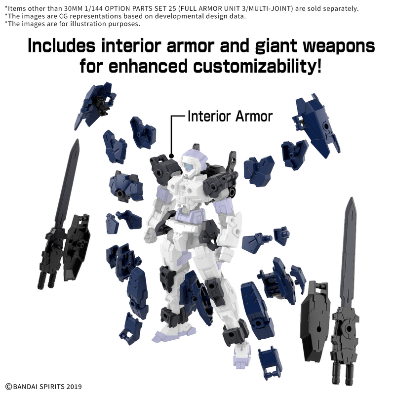 [Pre-order, ETA 2027 Q2/Q3] 30MM 1/144 OPTION PARTS SET 25 (FULL ARMOR UNIT 3/MULTI-JOINT)