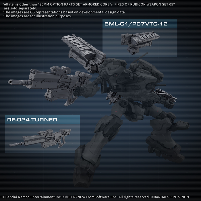 [Pre-order, ETA 2025 Q3] 30MM Option Parts Set Armored Core VI Fires of Rubicon Weapon Set 05