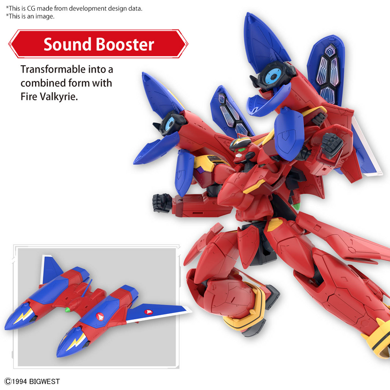 High Grade (HG) Macross 7 1/100 VF-19 CUSTOM FIRE VALKYRIE WITH SOUND BOOSTER