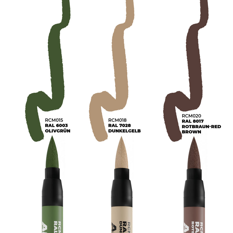 AK Interactive Real Color Markers Set - RCM108 Late German AFV Camo Colors