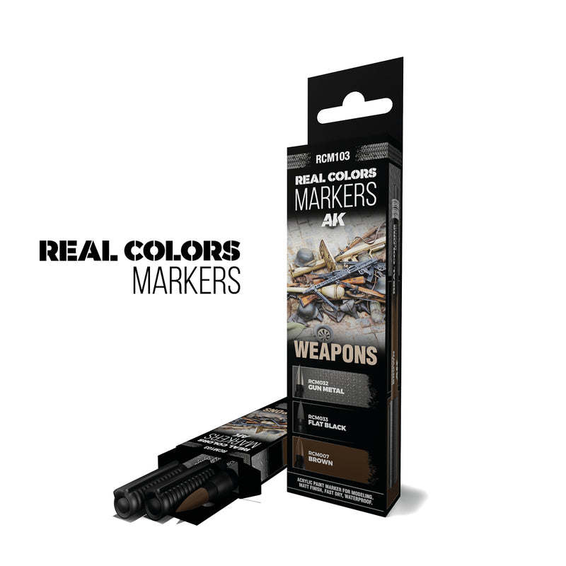 AK Interactive Real Color Markers Set - RCM103 Weapons