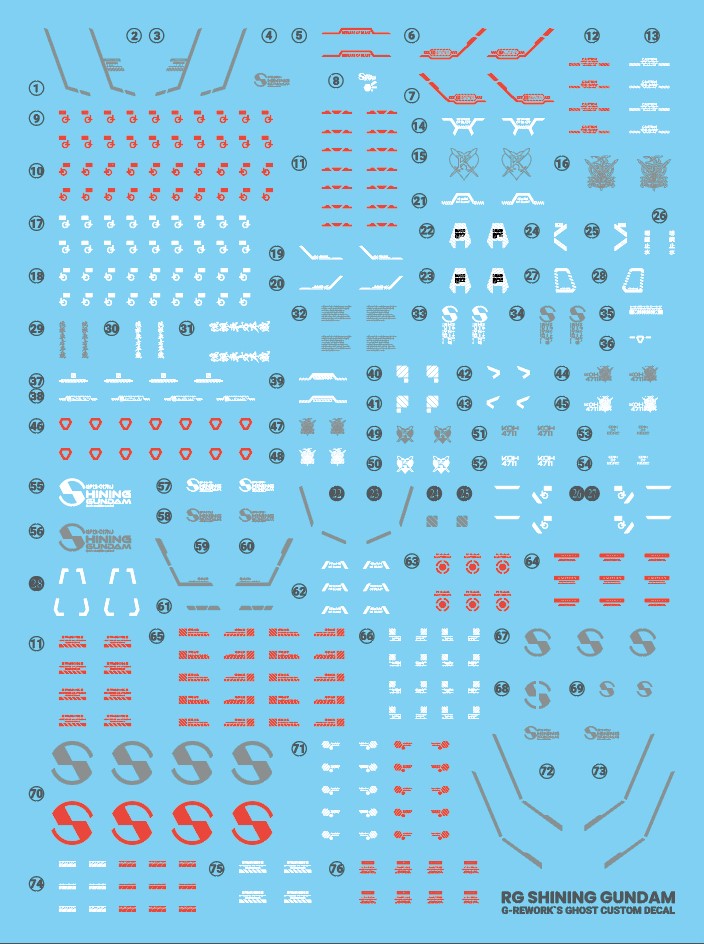 G-Rework Decal - RG GF13-017NJ Shining Gundam Use