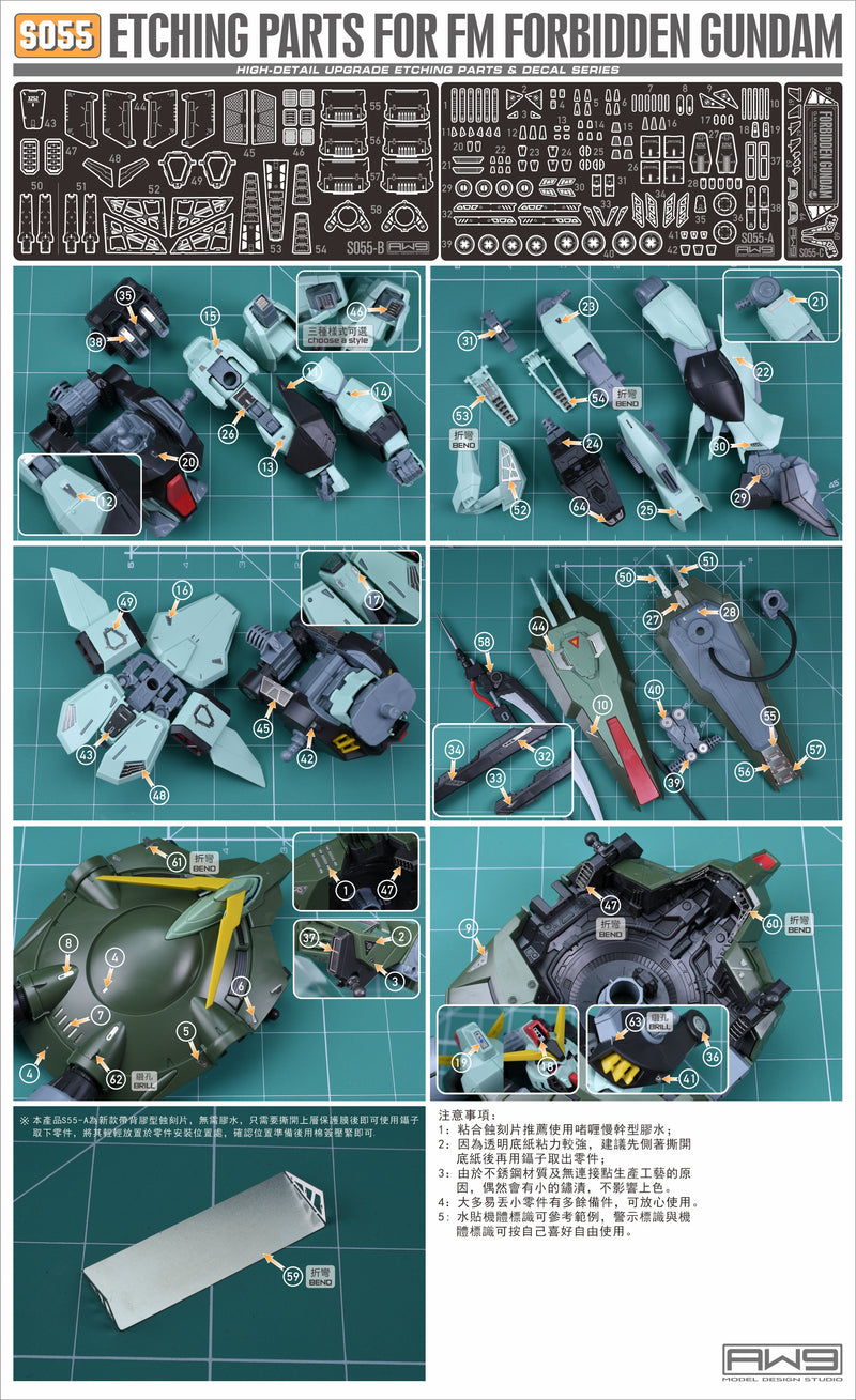 Madworks S055 Etching Parts for Full Mechanics GAT-X252 Forbidden Gundam