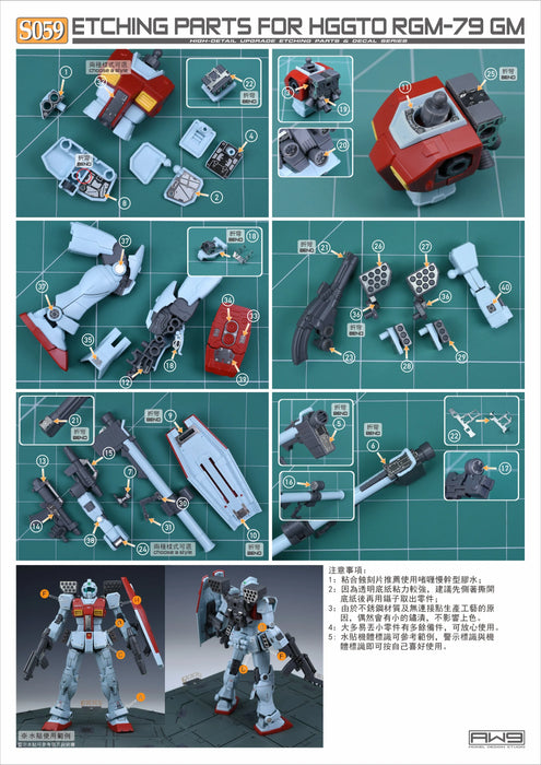 Madworks S059 Etching Parts for HG GTO RGM-79 GM