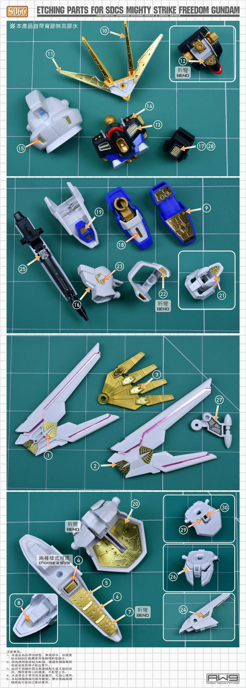 Madworks S066 Etching Parts for SDCS Mighty Strike Freedom Gundam