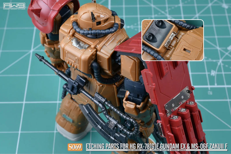 Madworks S069 Etching Parts for HG RX-78[G]E Gundam EX [RFV] & HG MS-06F Zaku II F Type [RFV] (2-in-1)