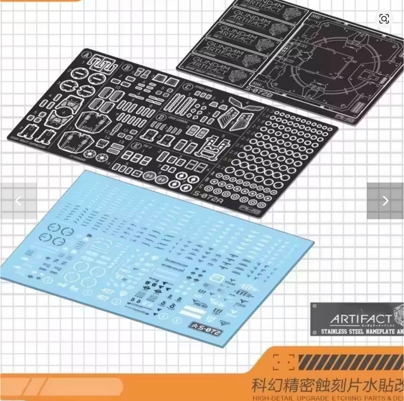 Madworks S072 Etching Parts for Gundam Artifacts 05 Detail-up Parts and Decals