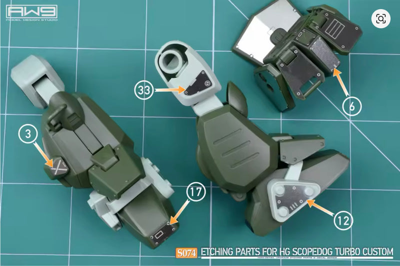 Madworks S074 Etching Parts for HG Scopedog Turbo Custom