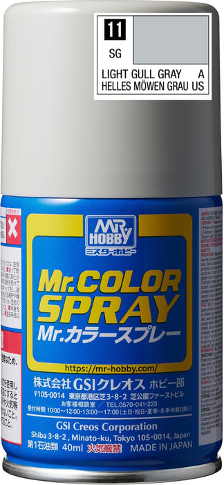 Mr.Color Spray S11 - Light Gull Gray (Semi-gloss/Aircraft)