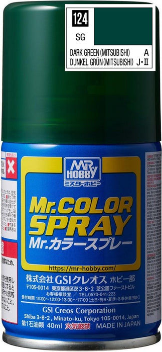 Mr.Color Spray S124 - Dark Green Mitsubishi (Semi-Gloss/Aircraft)