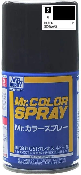 Mr.Color Spray S02 - Black (Gloss/Primary)