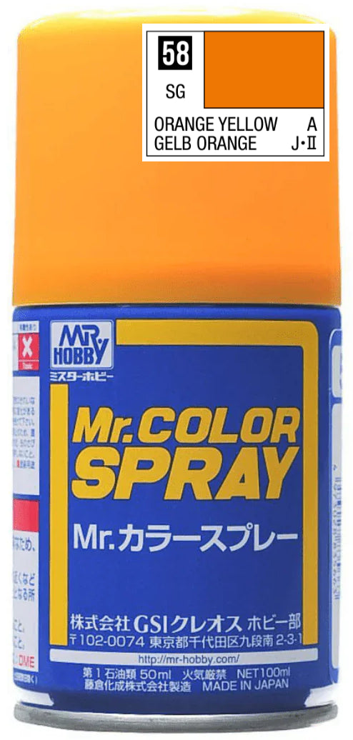 Mr.Color Spray S58 - Orange Yellow (Semi-Gloss/Aircraft)