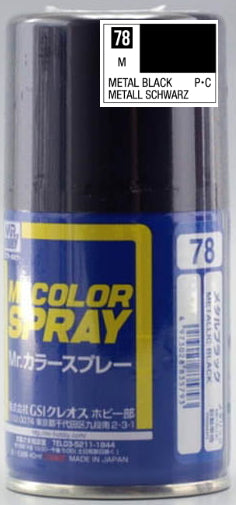 Mr.Color Spray S78 - Metallic Black (Metallic/Primary)