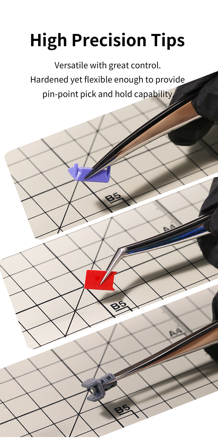 Dspiae Stainless Steel Precision Tweezers (AT-TZ01 to AT-TZ08)