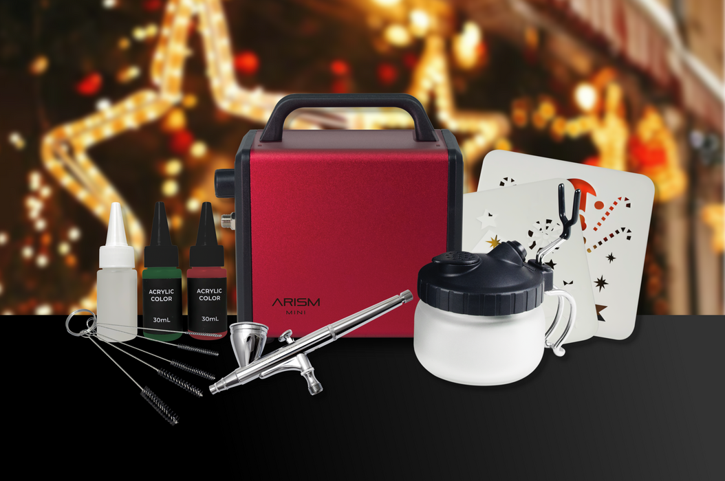 Sparmax ARISM MINI Compressor + MAX-3 Airbrush Painting Kit - Christmas Edition