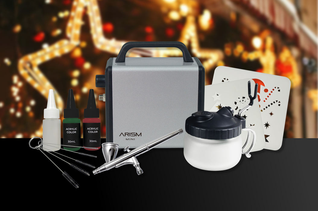 Sparmax ARISM MINI Compressor + MAX-3 Airbrush Painting Kit - Christmas Edition