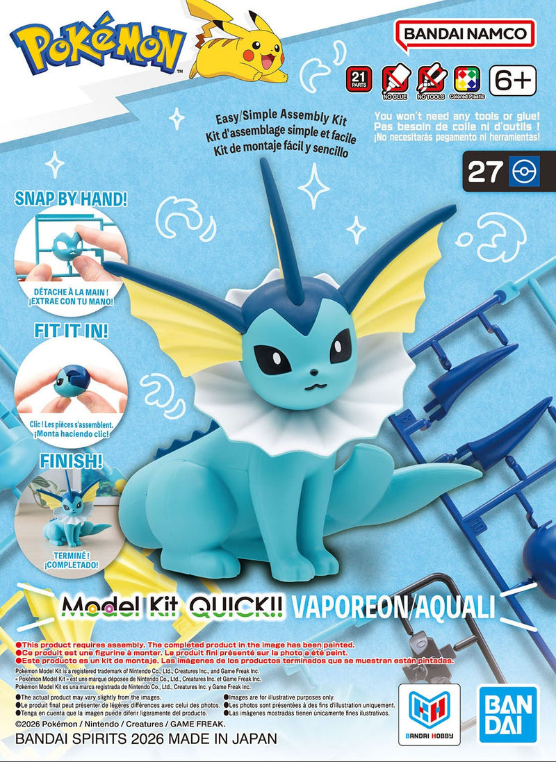 Pokemon Plastic Model Collection Quick!! No.27 Vaporeon