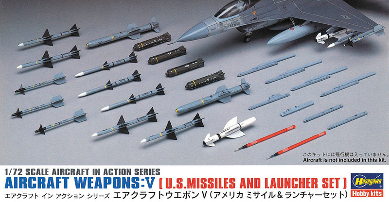 1/72 Aircraft Weapons V: US Missiles & Launcher Set (Hasegawa Aircraft in Action Series X72-09)