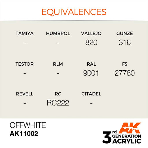 AK Interactive AK11002 3rd Gen Acrylic Off-White 17ml