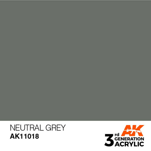 AK Interactive AK11018 3rd Gen Acrylic Neutral Grey 17ml