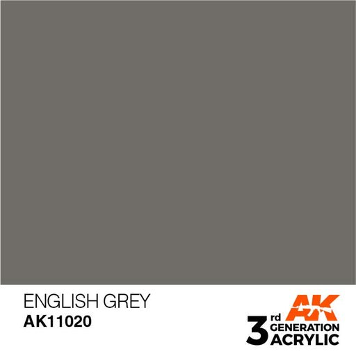 AK Interactive AK11020 3rd Gen Acrylic English Grey 17ml