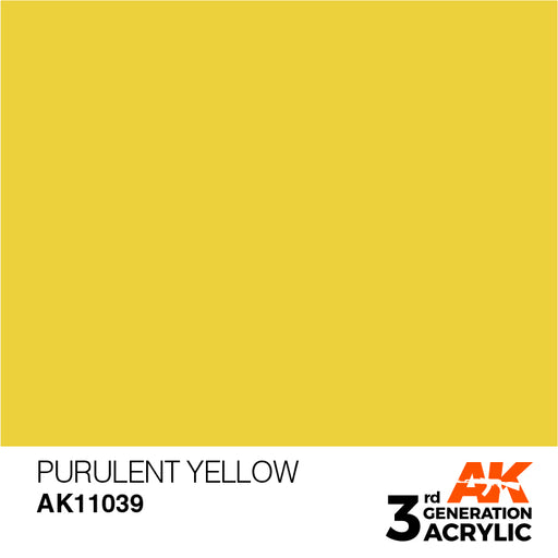 AK Interactive AK11039 3rd Gen Acrylic Purulent Yellow 17ml