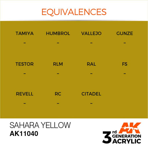 AK Interactive AK11040 3rd Gen Acrylic Sahara Yellow 17ml
