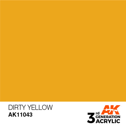 AK Interactive AK11043 3rd Gen Acrylic Dirty Yellow 17ml