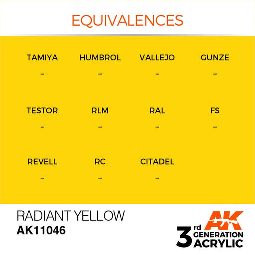 AK Interactive AK11046 3rd Gen Acrylic Radiant Yellow 17ml