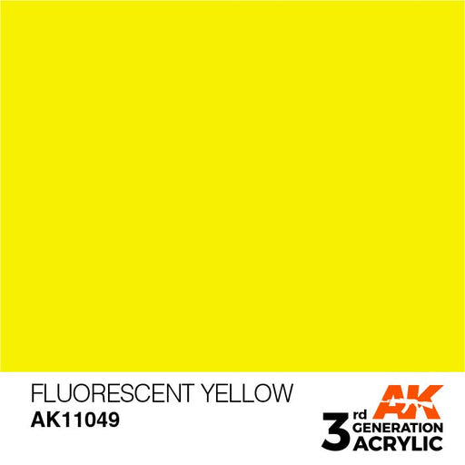 AK Interactive AK11049 3rd Gen Acrylic Fluorescent Yellow 17ml