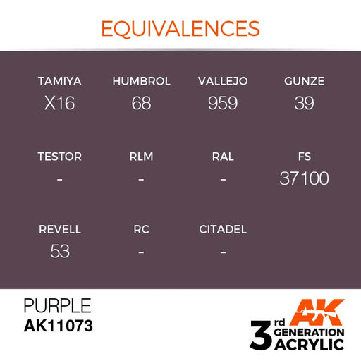 AK Interactive AK11073 3rd Gen Acrylic Purple 17ml