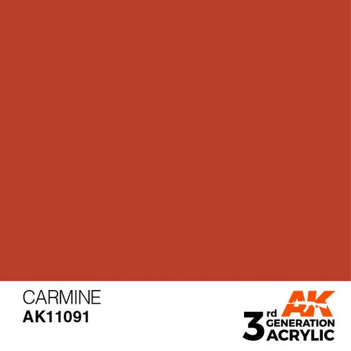 AK Interactive AK11091 3rd Gen Acrylic Carmine 17ml