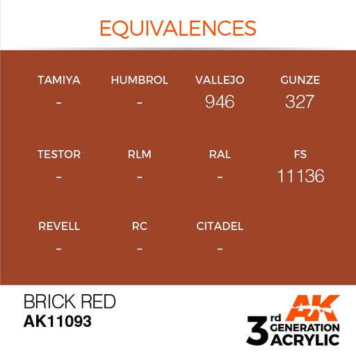 AK Interactive AK11093 3rd Gen Acrylic Brick Red 17ml