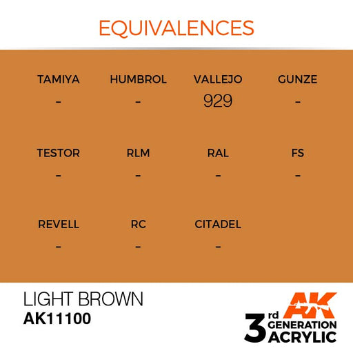 AK Interactive AK11100 3rd Gen Acrylic Light Brown 17ml