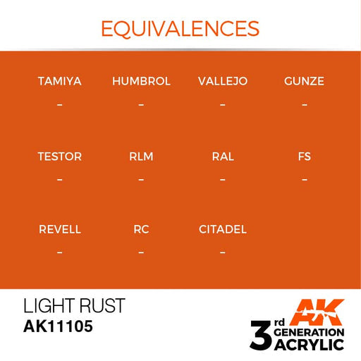 AK Interactive AK11105 3rd Gen Acrylic Light Rust 17ml