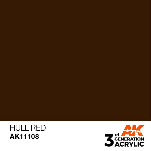 AK Interactive AK11108 3rd Gen Acrylic Hull Red 17ml