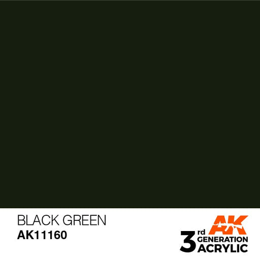 AK Interactive AK11160 3rd Gen Acrylic Black Green 17ml