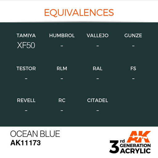 AK Interactive AK11173 3rd Gen Acrylic Ocean Blue 17ml