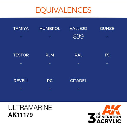 AK Interactive AK11179 3rd Gen Acrylic Ultramarine 17ml